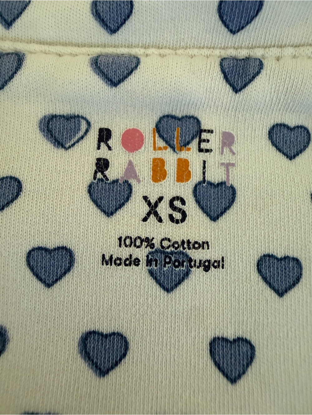 Roller Rabbit Blue Hearts Short-Sleeve Heart Print Pajama Set XS - Picture 2 of 4